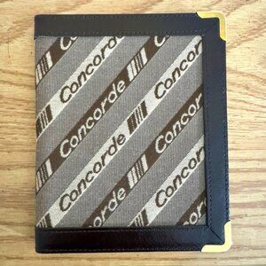 Vtg. Air France Airline Concorde Cloth Address Book Brown Logo Design & Trim New